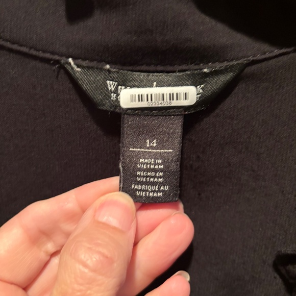 White House Black Market Short Sleeve Shirt Dress in Black Size 14 - Picture 4 of 7